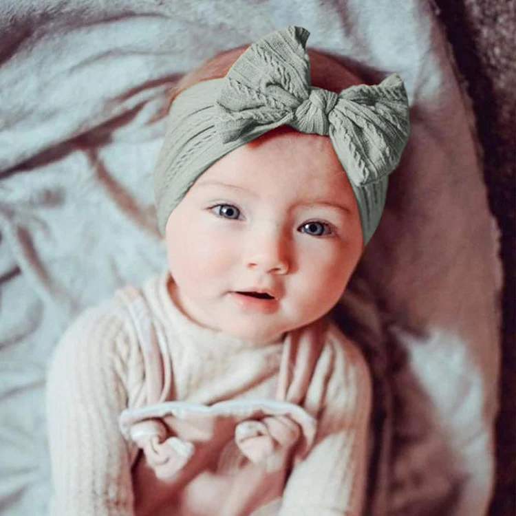 Summer Newborn Handmade Hair Accessories Baby Headbands Nylon Hairbands with Bows