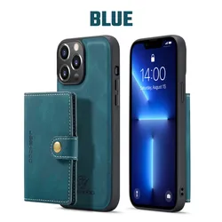 Leather MagSafe Case Compatiable For iPhone/Magnetic Leather Back Cover with Detachable Wallet Card Holder,Shockproof Multicolor