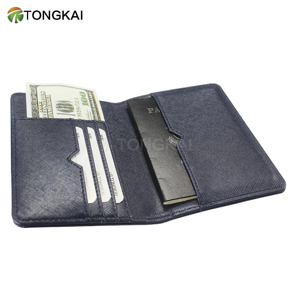 Wholesale Personalized Custom USA Embossed Rfid Blocking Faux PU Leather Double Travel Passport  Holder Cover for Women & Men