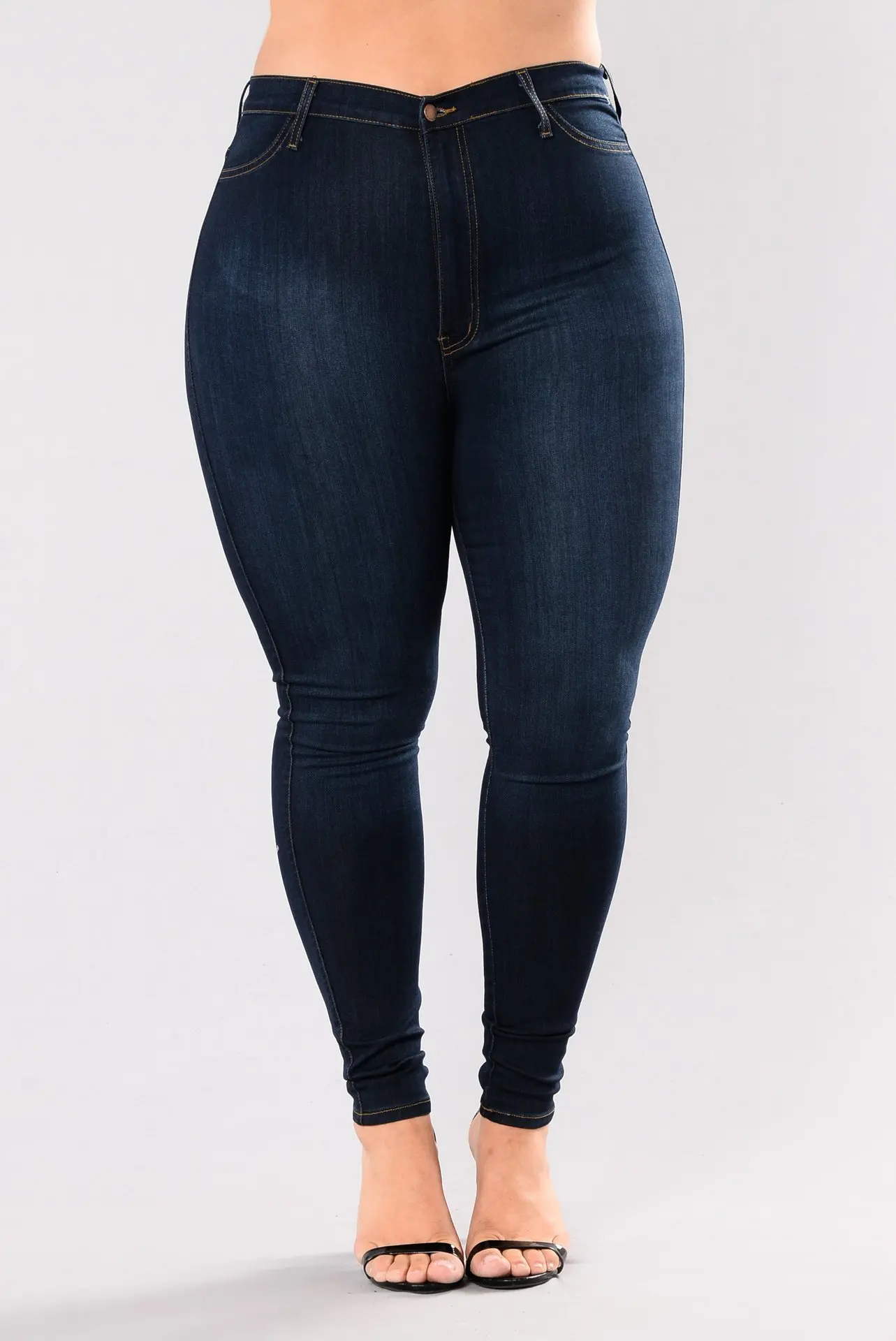 High Waist Denim Jeans Woman Blue Denim Pencil Pants Stretch Waist Women Jeans Pants Plus Size Denim Jeans Female