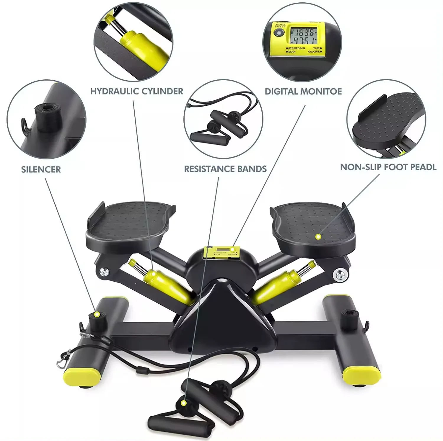 Large Size Steel Gym Equipment Mini Air Walker Twister Stair Stepper Elliptique Machine Resistance Bands Fitness Accessories