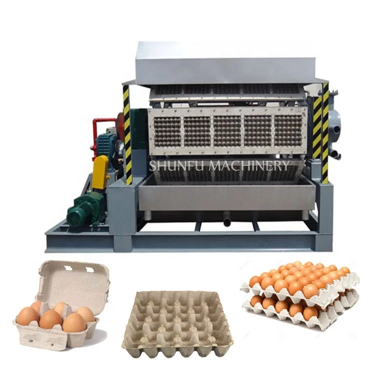 small 2000 piece/hour paper egg tray recycling packaging making machinery plant