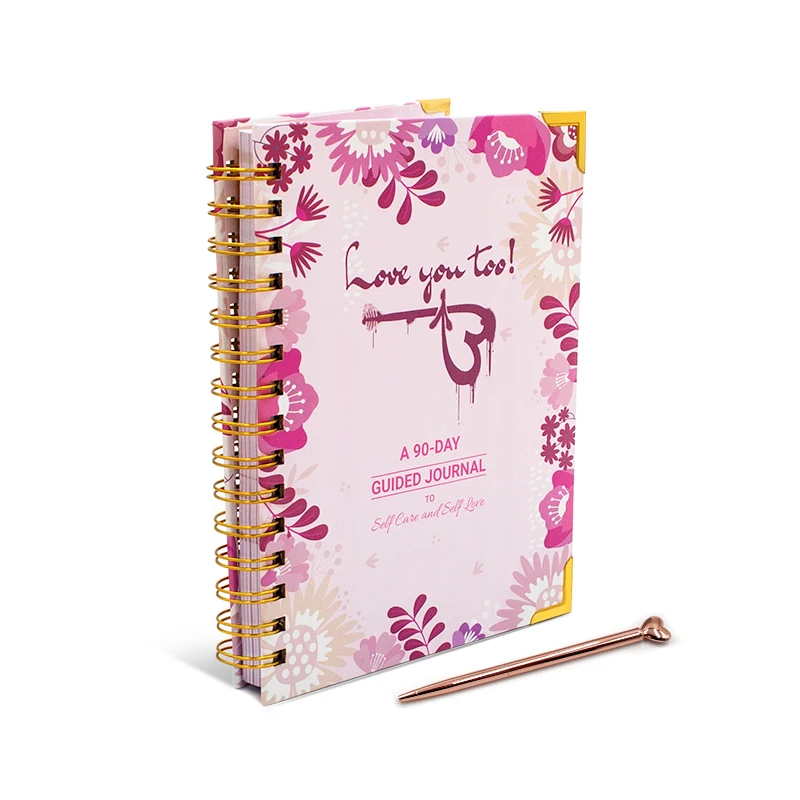2024 cuadernos diary journal notebook hardcover daily planner printing A4 A5 Custom cover spiral binding Pink cute planner