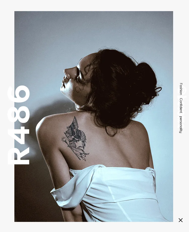 SHxIN Wholesale Custom angel arm back gardenia extract temporary tattoo sticker for women fake waterproof semi permanent tattoo