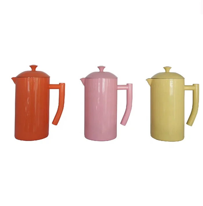 Macaron color press stainless steel coffee plunger double wall color french press