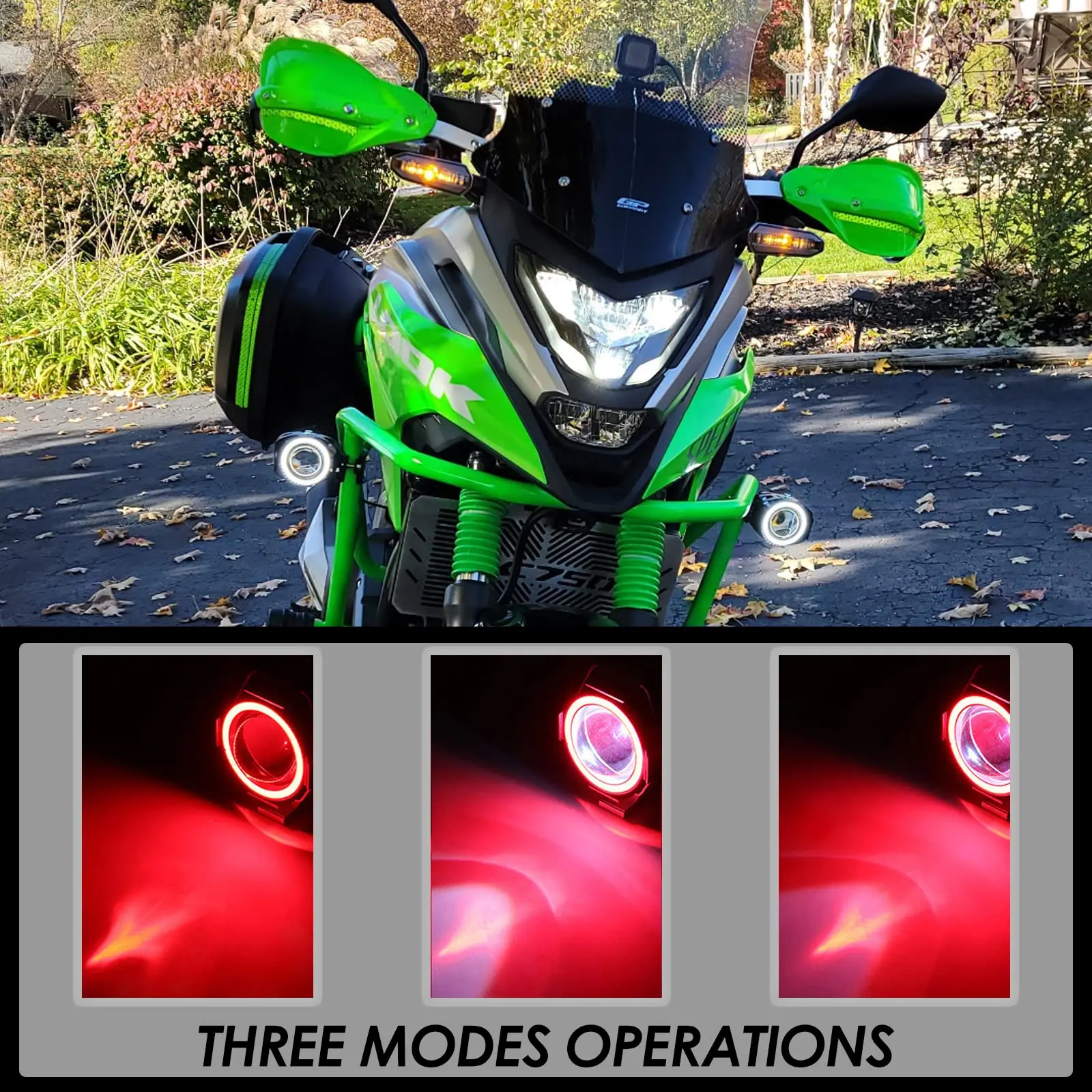 Universal U7 Waterproof 12V Angel Eye Fog Light Motorcycle High Low Strobe Beam Headlights