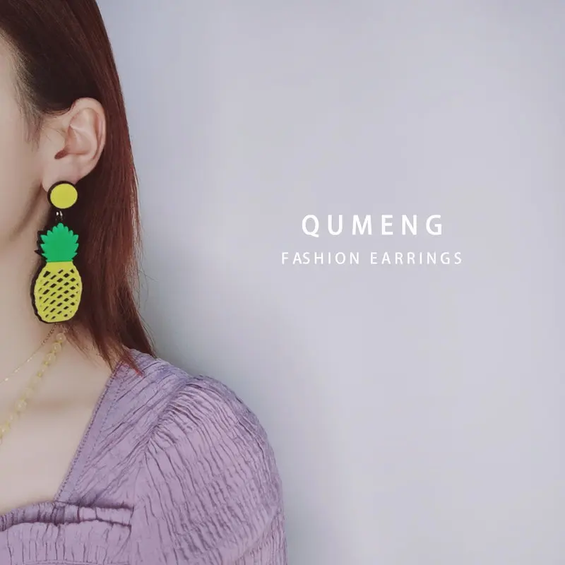 2020 New European and American Fruit Fashion Long Ear stud exaggeration Funny vegetables Sweet cone Earrings Lady drop Earrings