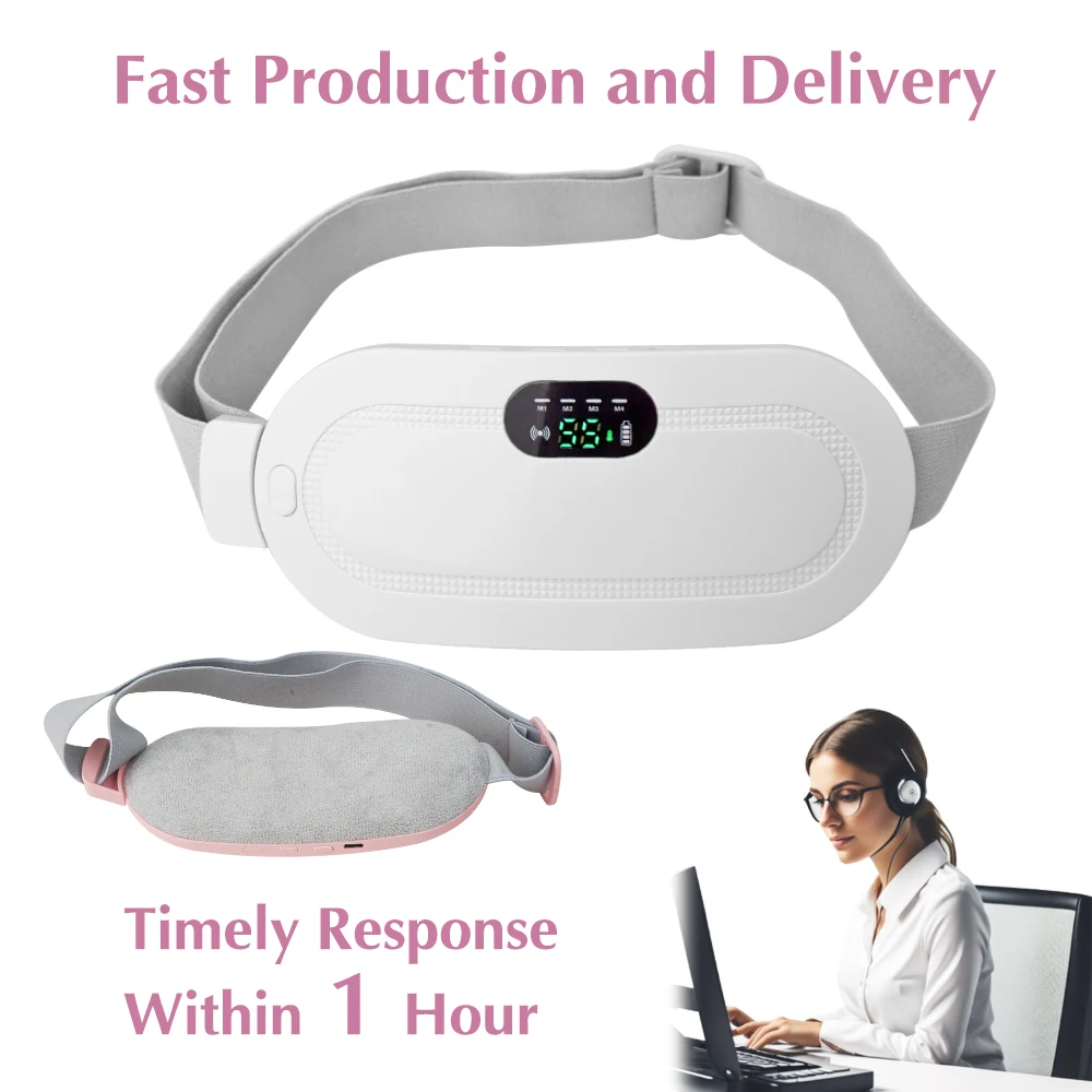 Portable Cordless Massage Belt Fast Heating Menstrual Heating Pad and Waist Wrap for Women Digital for Periods