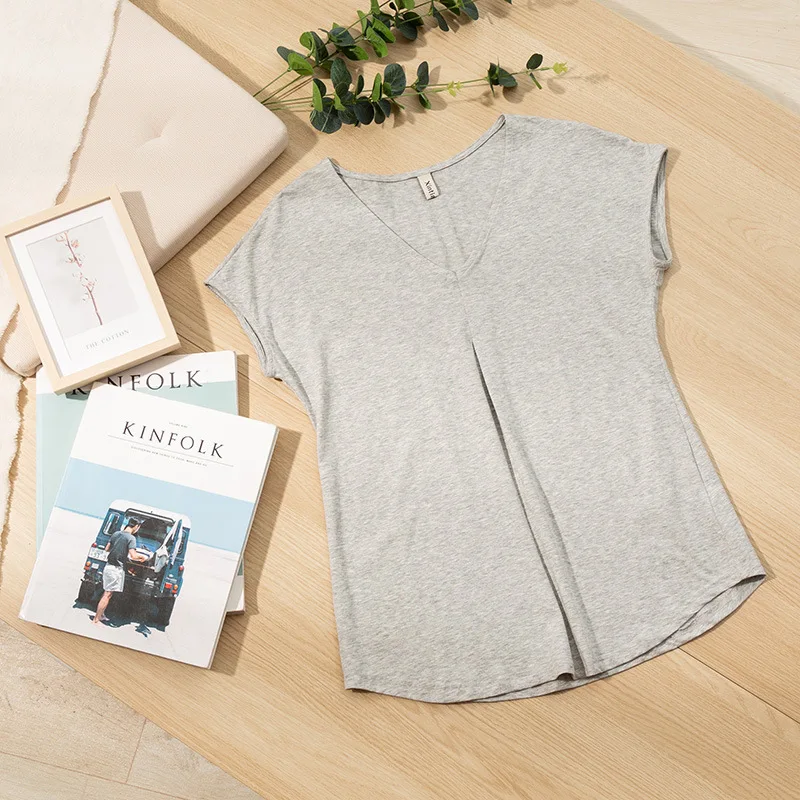 Wholesale Custom Fabric Size Color T-shirts for Ladies