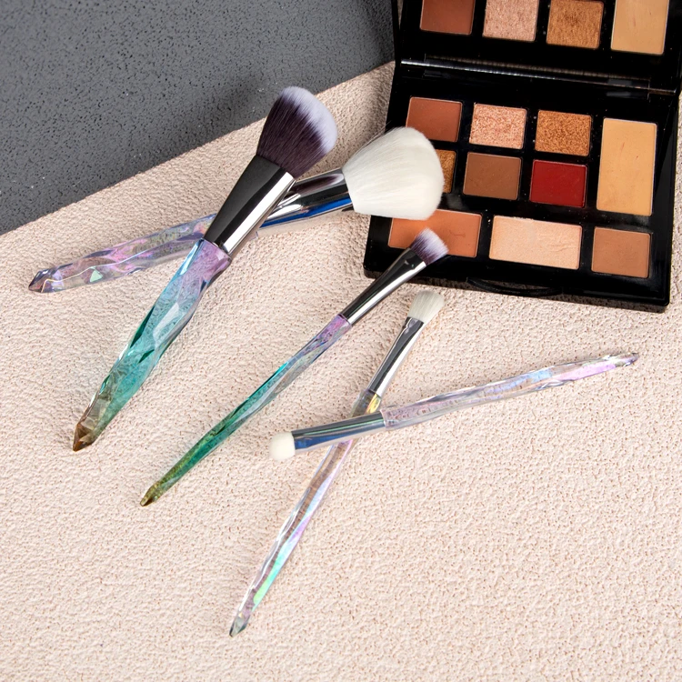 5Pcs New Makeup Beginner Luxury Crystal Power Makeup Brush Set For Women