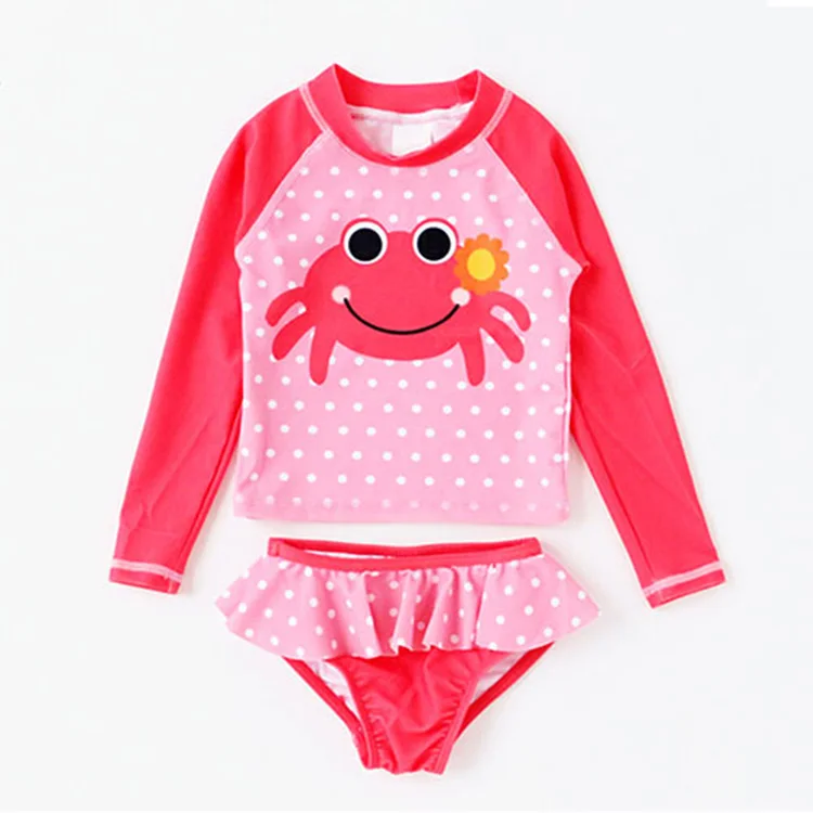 2019 New Full Body Long Sleeve Swimwear Child Children Swimsuit For Kid Girl