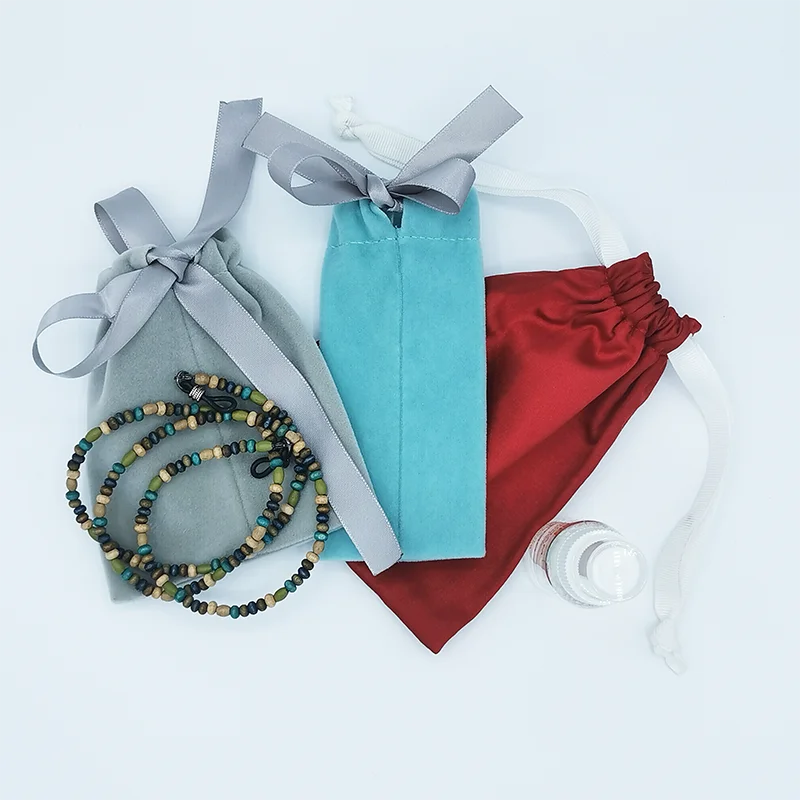 Custom Logo Printed Drawstring Cotton Canvas Jewelry Bag Small Canvas Gift Jewelry Pouch