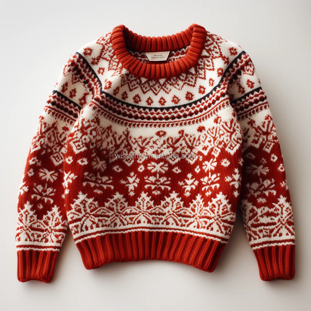 Custom Logo Christmas Men Sweater Jacquard letter knitwear men Crew neck pullover casual winter men Knitted tapestry sweater