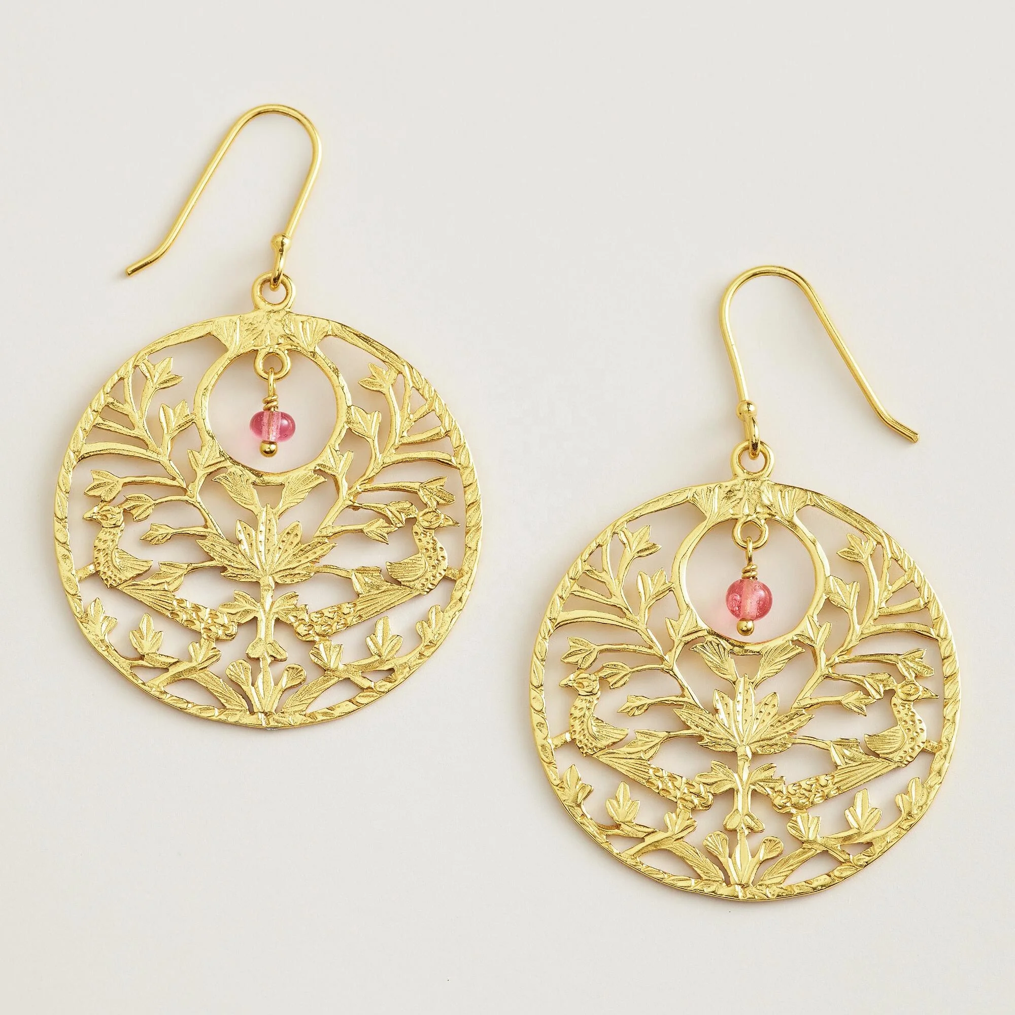 Wholesale Sterling Silver Women Earrings 18K Gold Plated Fashionable Filigree Earrings