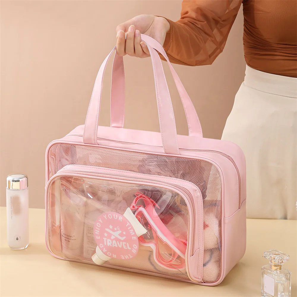 SW Custom Black Travel Mesh Toiletry Bag Set 3 Pcs Mesh Makeup Pouch Cosmetic Bag For Men And Women