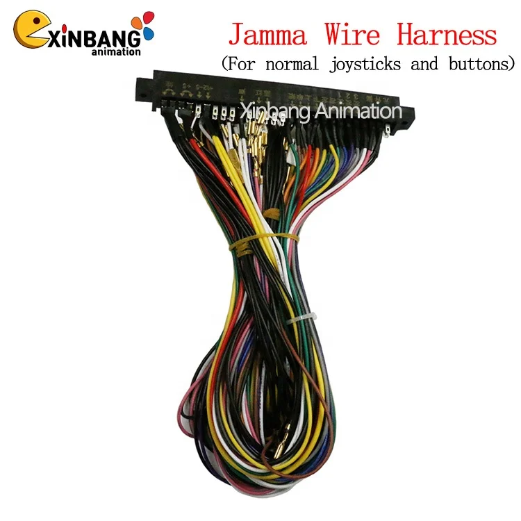 28P JAMMA wiring  for Coin operated game  arcade kitchen cabinet. Game machine wire and harness