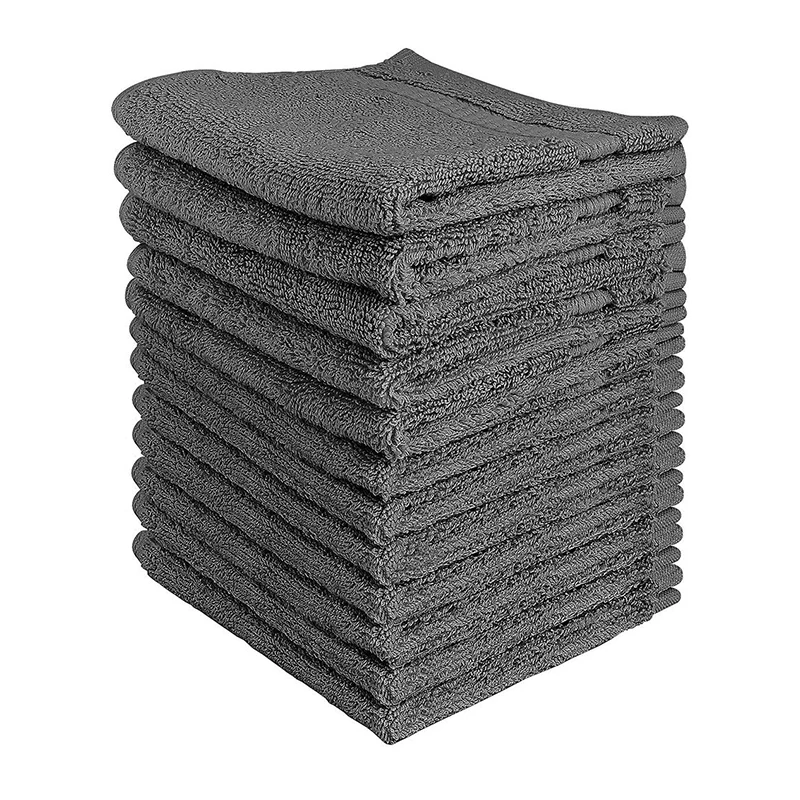 Terry Cotton Dish Cloths for Kitchen White Good Absorbent Dish Rags for Washing Dishes 8 Pack 12x12 Inches