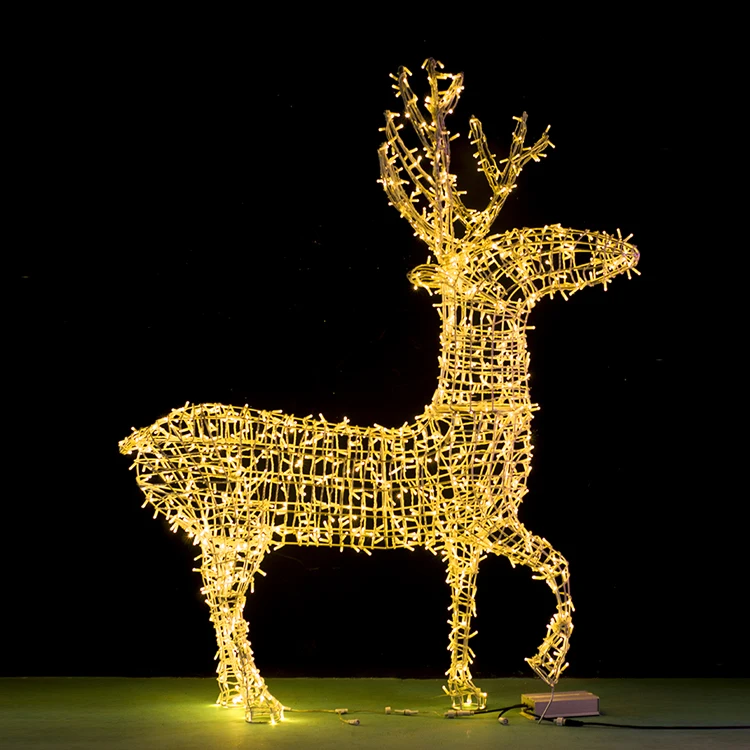 Высокое качество Рождественское украшение животное олень 3d Led уличная Гирлянда мотив