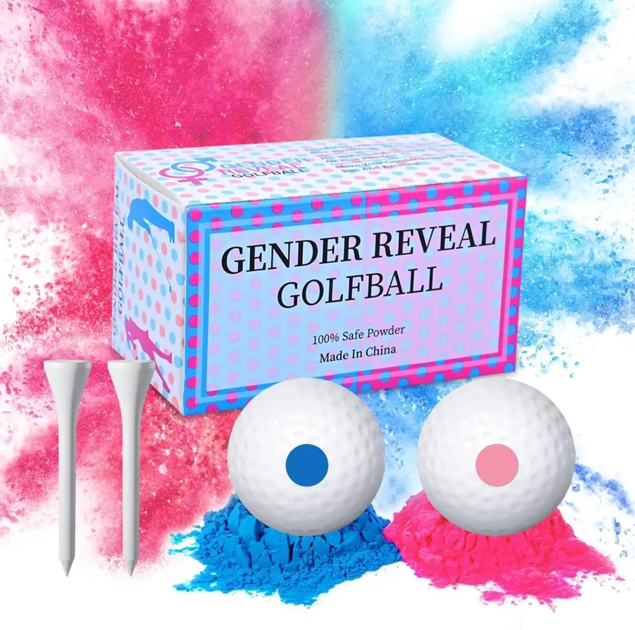 Gender Reveal Golf Balls Exploding Girl or Boy Baby Reveal Announcement Party Themed Gender Reveal Decorations Powder Explosion