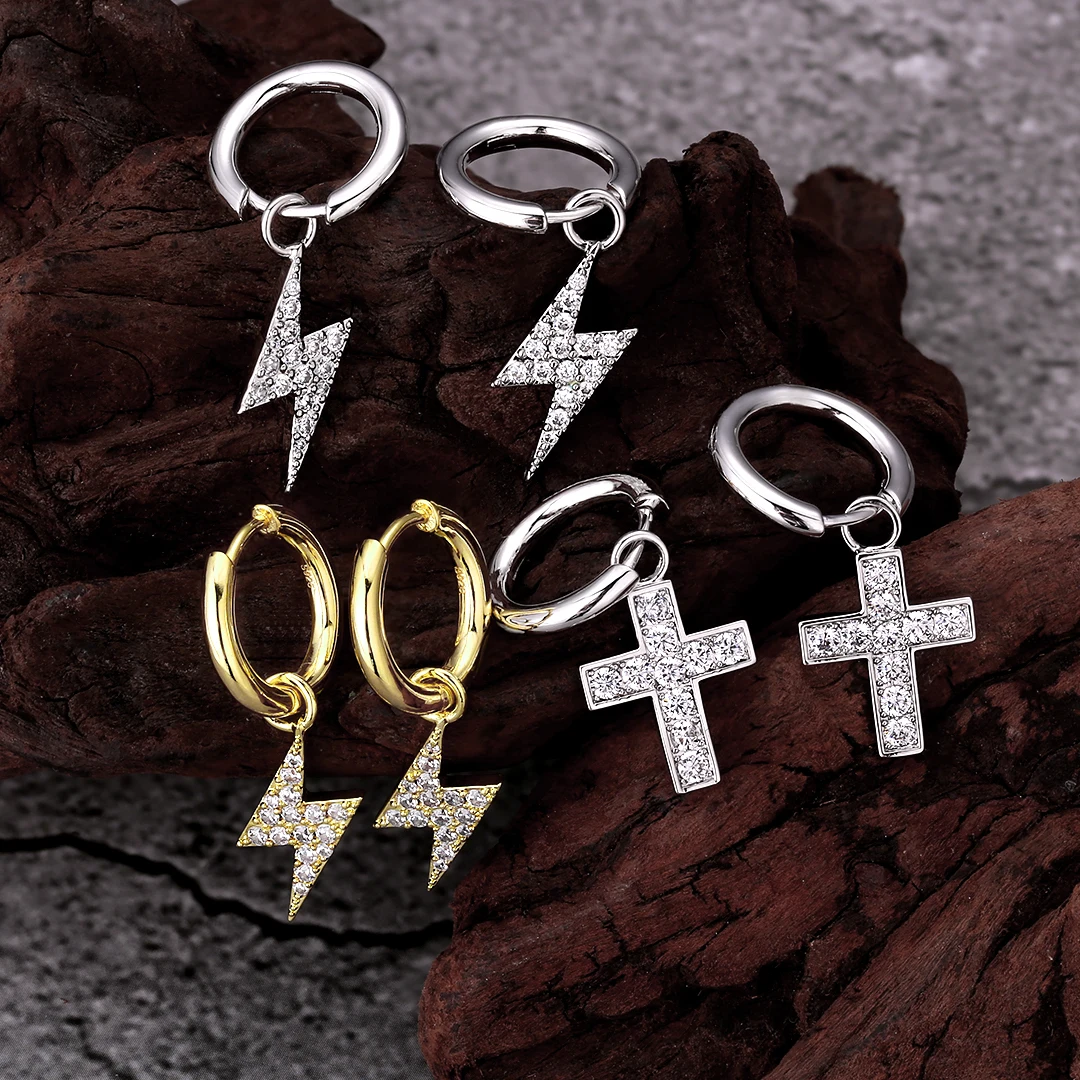 KRKC оптовая продажа, модные Висячие серьги для женщин и мужчин, ювелирные изделия по индивидуальному заказу, позолоченные серьги-кольца из нержавеющей стали со звездой и бабочкой