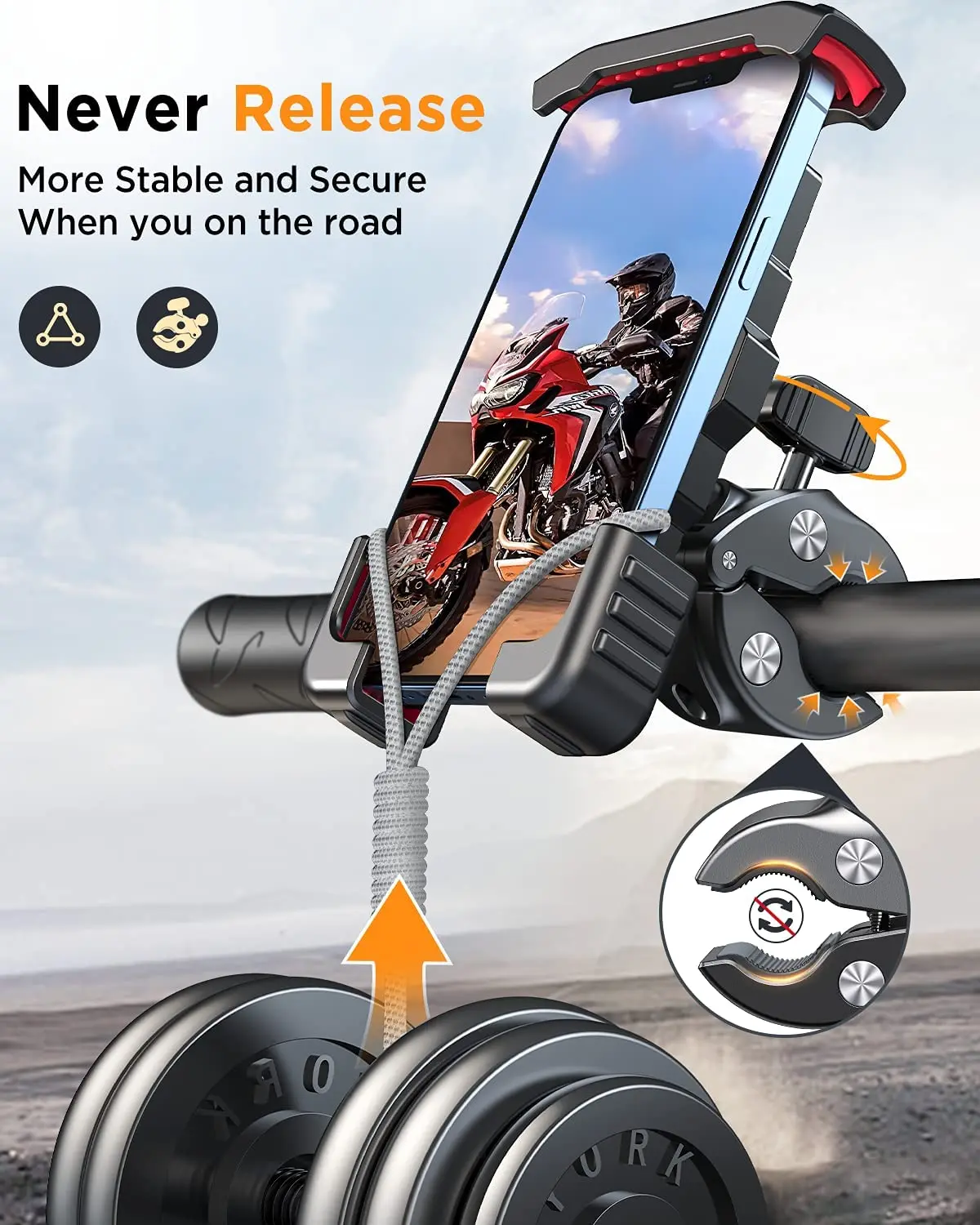 360 Rotating Smart Cellphone Silicone Bicycle Car Holder Mounting Stand Motor Bike Cell Phone Holder for Motorcycle Motorbikes