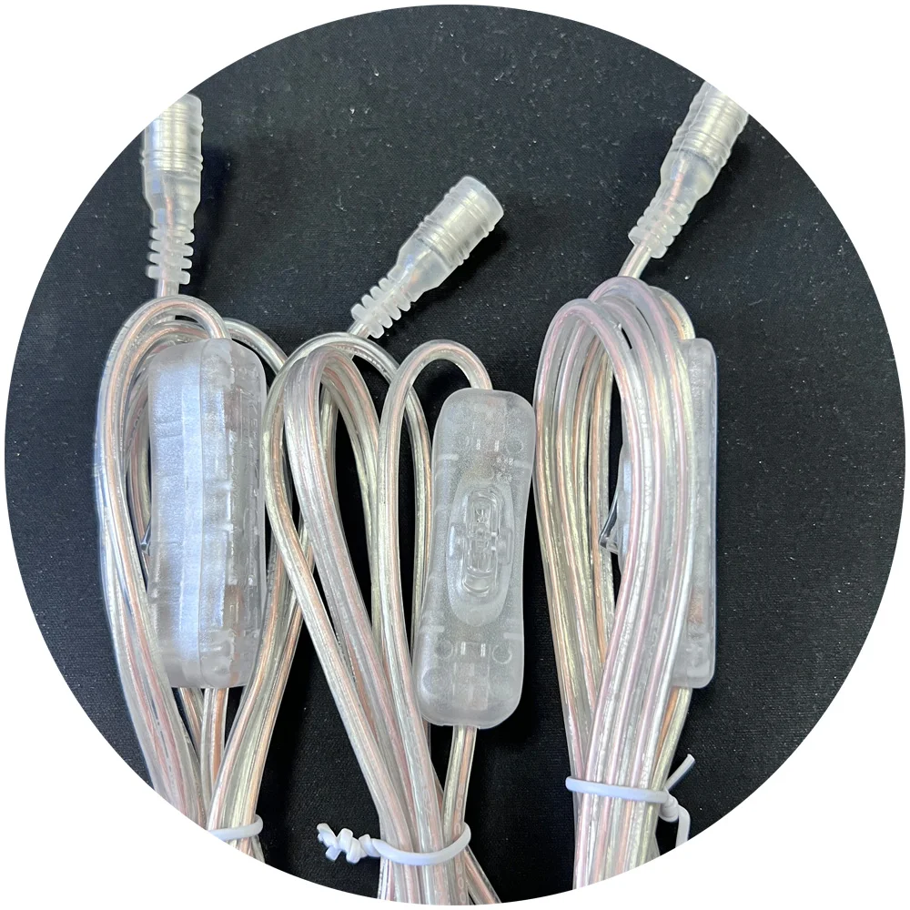 led neon light  transparent 1.5m 5521 DC connector wire with 304 switch for led light