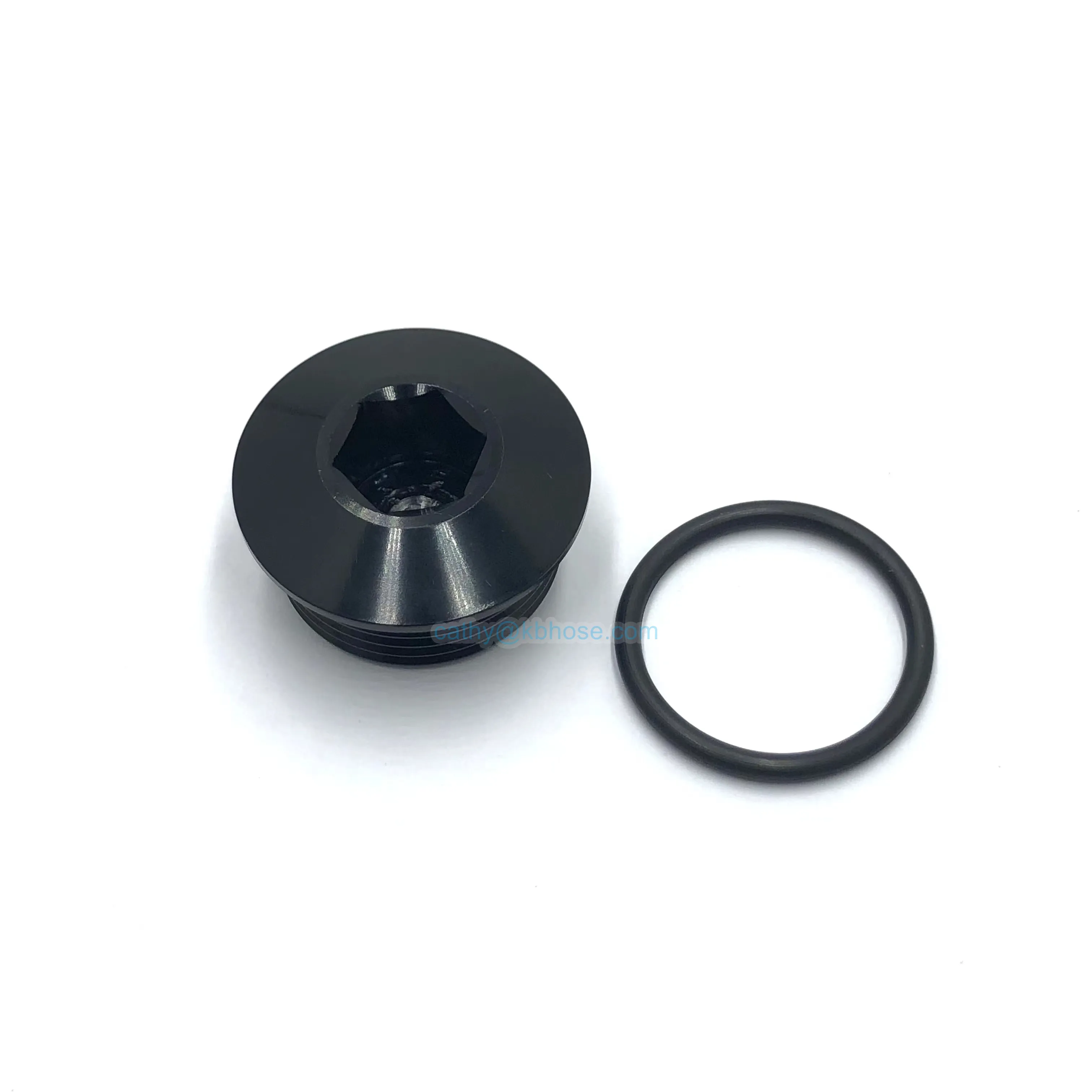 Black Aluminum -16AN AN16 16 Male Hex Head Socket ORB Port Plug Blocker Slimline Adapter with O Ring