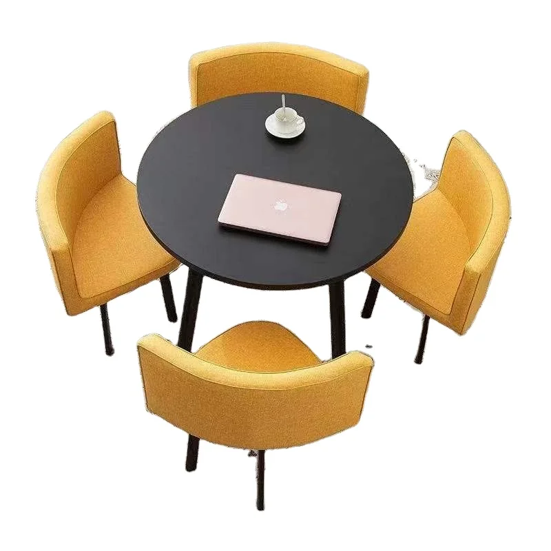 New design custom style modern coffee restaurant table and chair five piece set