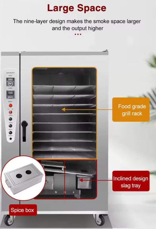Factory Supply Industrial Smokers Meat Fish Food Smoker Machine Stainless Steel Garden Smoker Grill Smokehouse