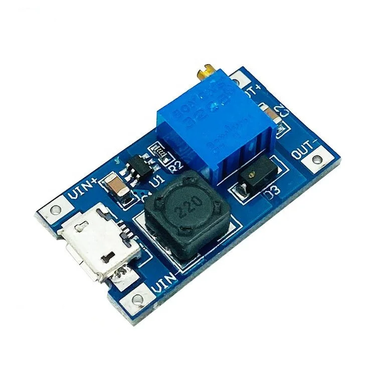 2A Booster Board DC-DC Step-up Module Wide Input Voltage 2/24V Boost to 5/9/12/28V, Adjustable 2577