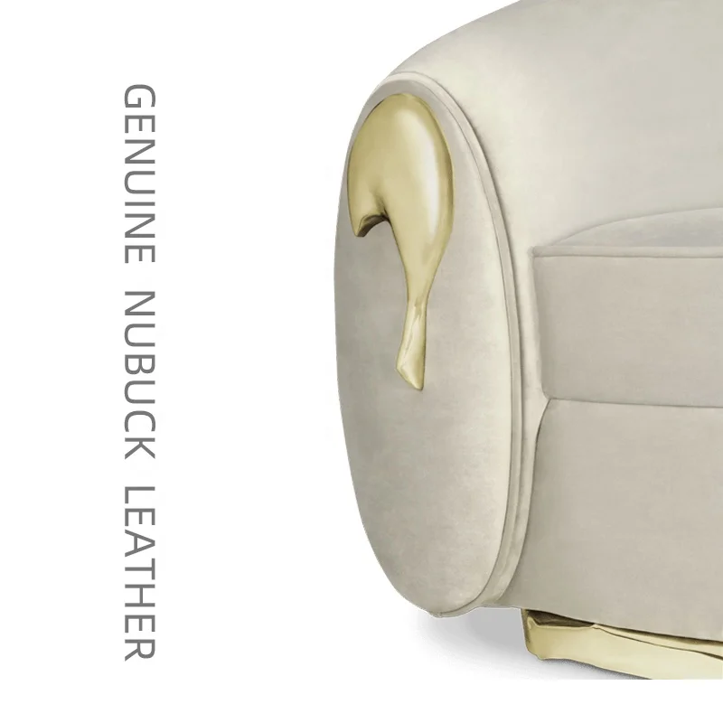 Luxury design european style quality nubuck fabric 1 2 3 seater sofa set furniture living room