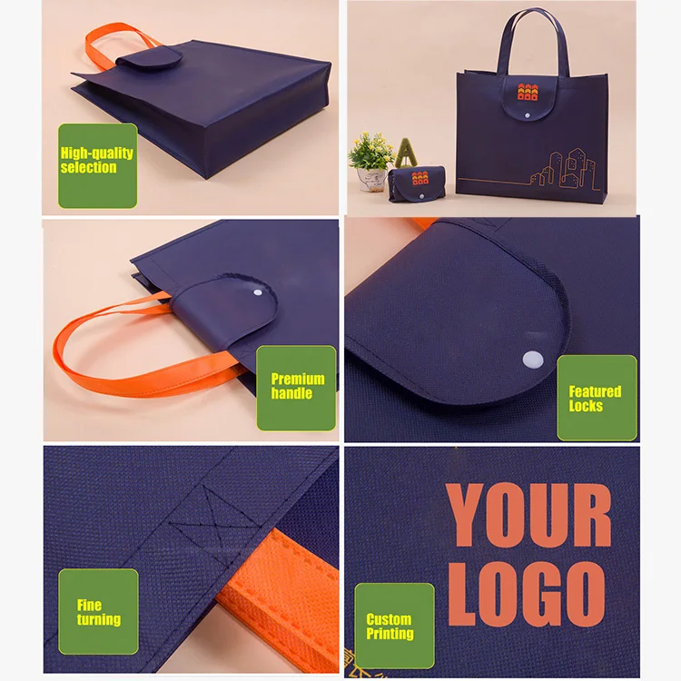 Wholesale Cheap Custom Eco Advertising Clothing Shopping Tote Bag Eco Durable Thickening Folding Non Woven Bag With Logo Printed