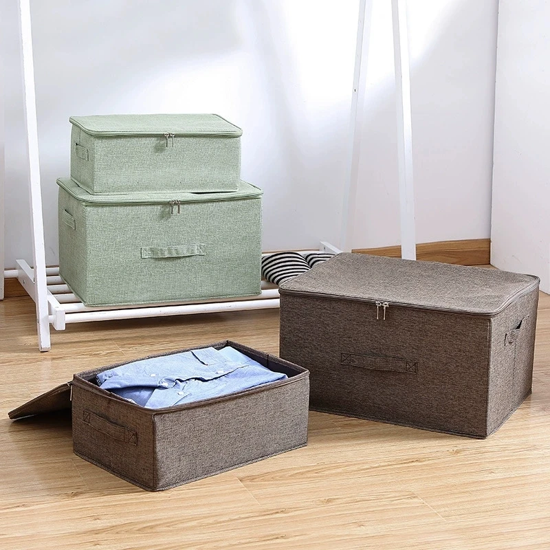Storage Bins for Closet with Lids and Handles, Rectangle Storage Box Fabric Storage Baskets Containers