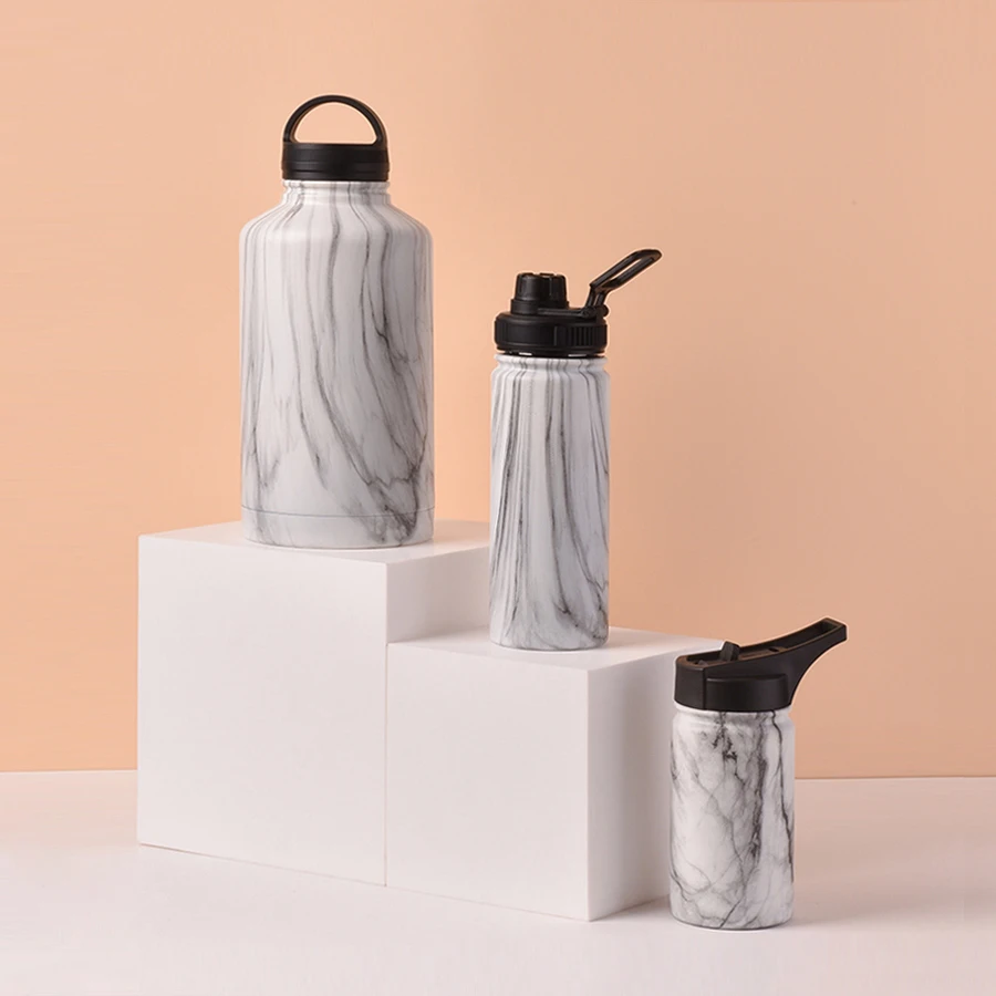 Герметичная Спортивная бутылка для воды с вакуумной изоляцией и двойными стенками, бутылки для воды из нержавеющей стали