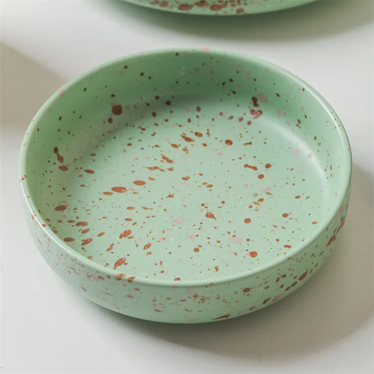 Glamorous splatter flecks design custom color nordic tableware modern dinning plates set dinnerware