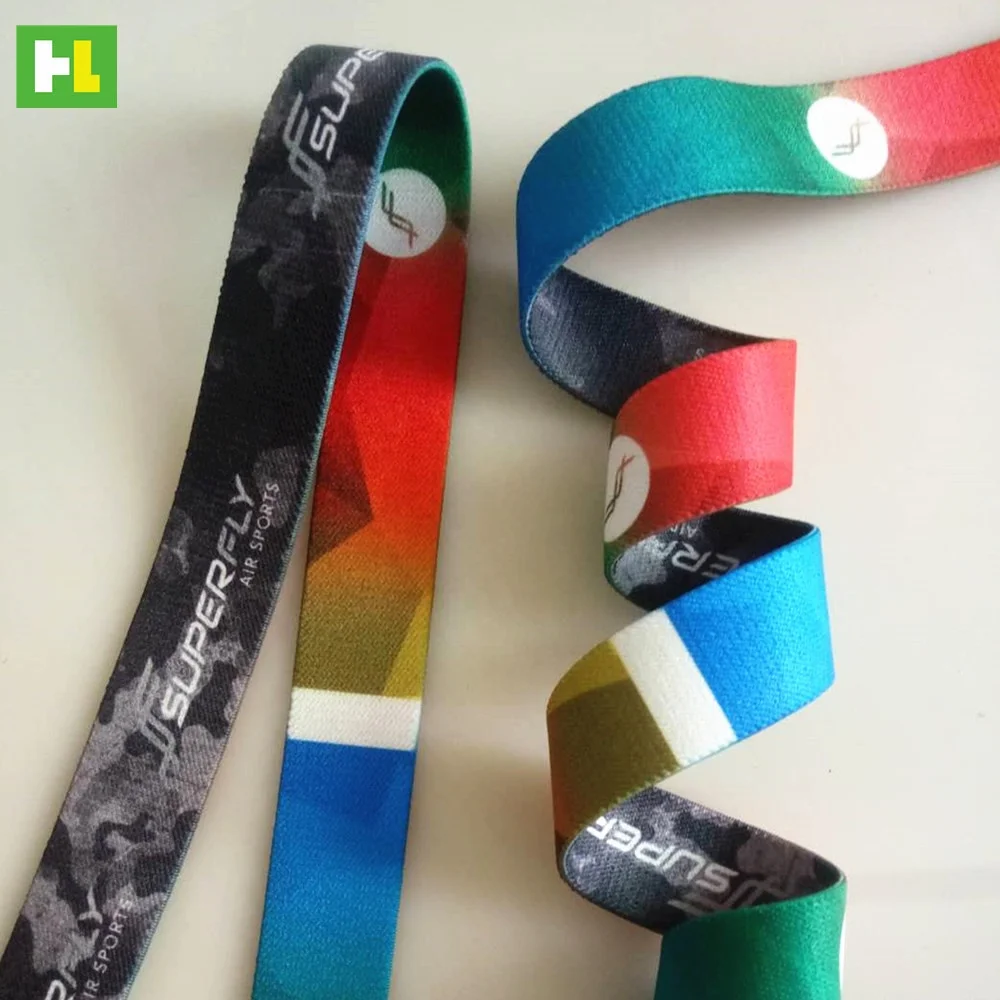 Customized sublimation printed web band elastic webbing belt 25 mm wide for running race/sport accessory
