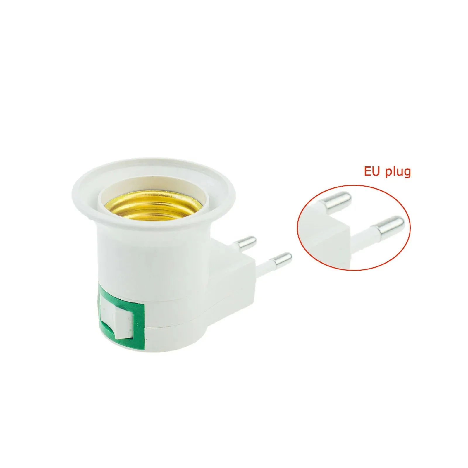 E27 LED Light Socket White Lamp Holder To EU Plug/US Plug Holder Adapter Converter ON/OFF for Bulb Lamp