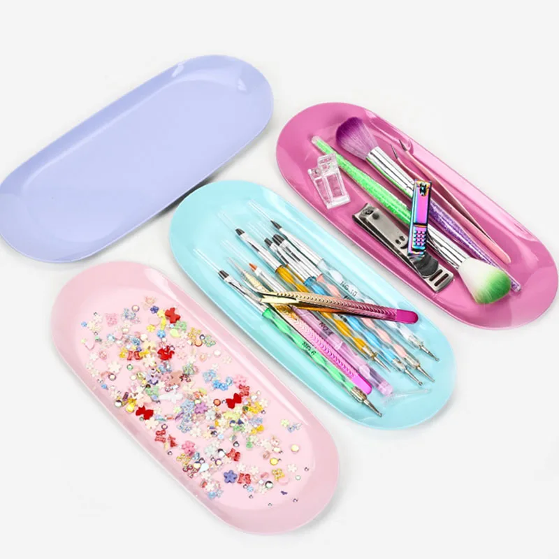 Stainless Steel Manicure Tray Nails Art Tools Other Nail Supplies Cosmetic Storage Metal Nail Art Jewelry Tray