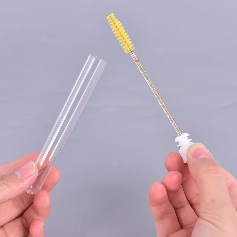 Reusable tube eyelash brush disposable lash wands glitter make up brushes mascara lash wand