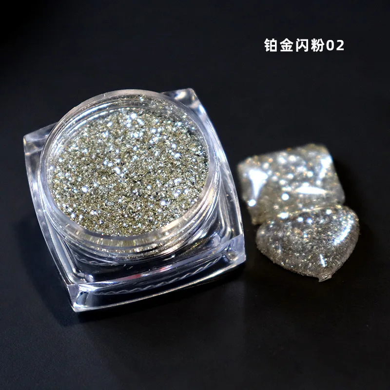 Wholesale 6 Color 1kg/Bag Nail Gradient Broken Diamond Pink Platinum Glitter For Nail Crystal Diamond Powder