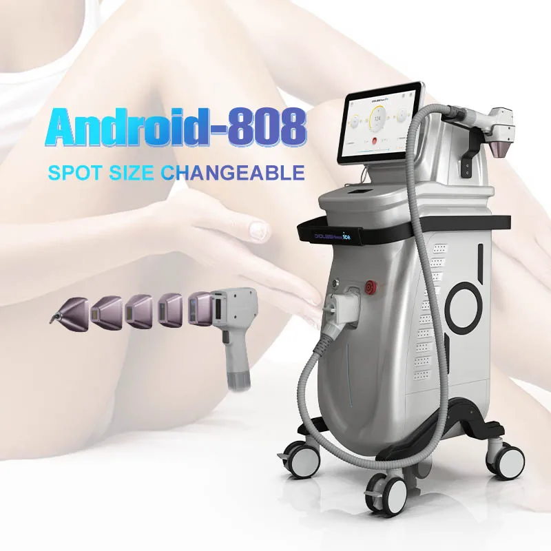 Five Kinds Of Adjustable Spot Size 808 Diode Laser Hair Removal Machine Android System 4 Wavelength 1064Nm Professional
