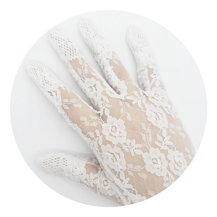 High quality gorgeous lace bridal gloves hot sale sexy white wedding gloves can be customized