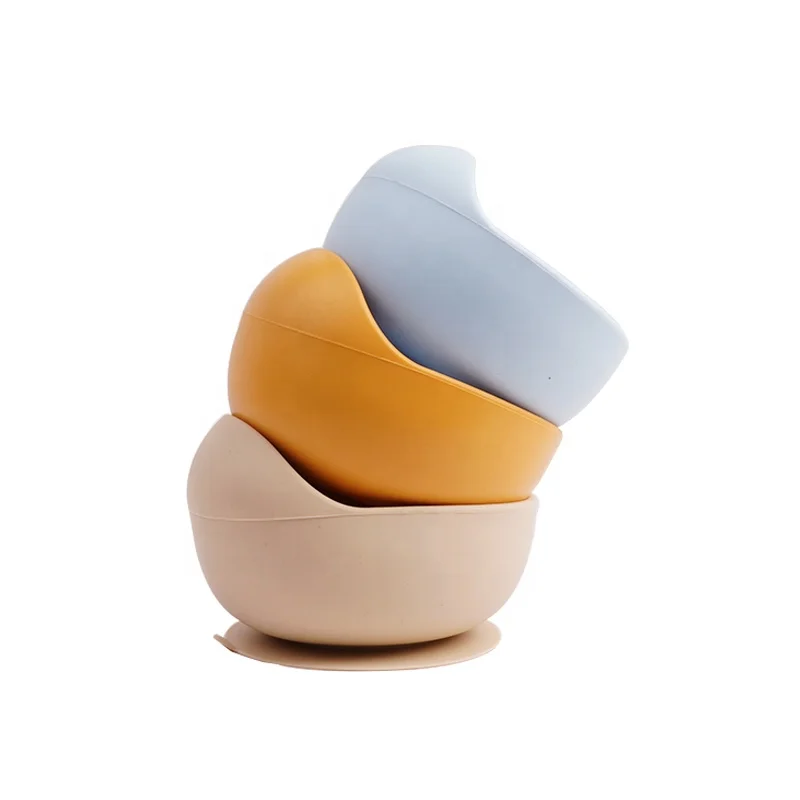 Экологичная посуда, подарочные наборы еды для кормления ребенка, водонепроницаемые силиконовые овальные чаши для младенцев с присоской