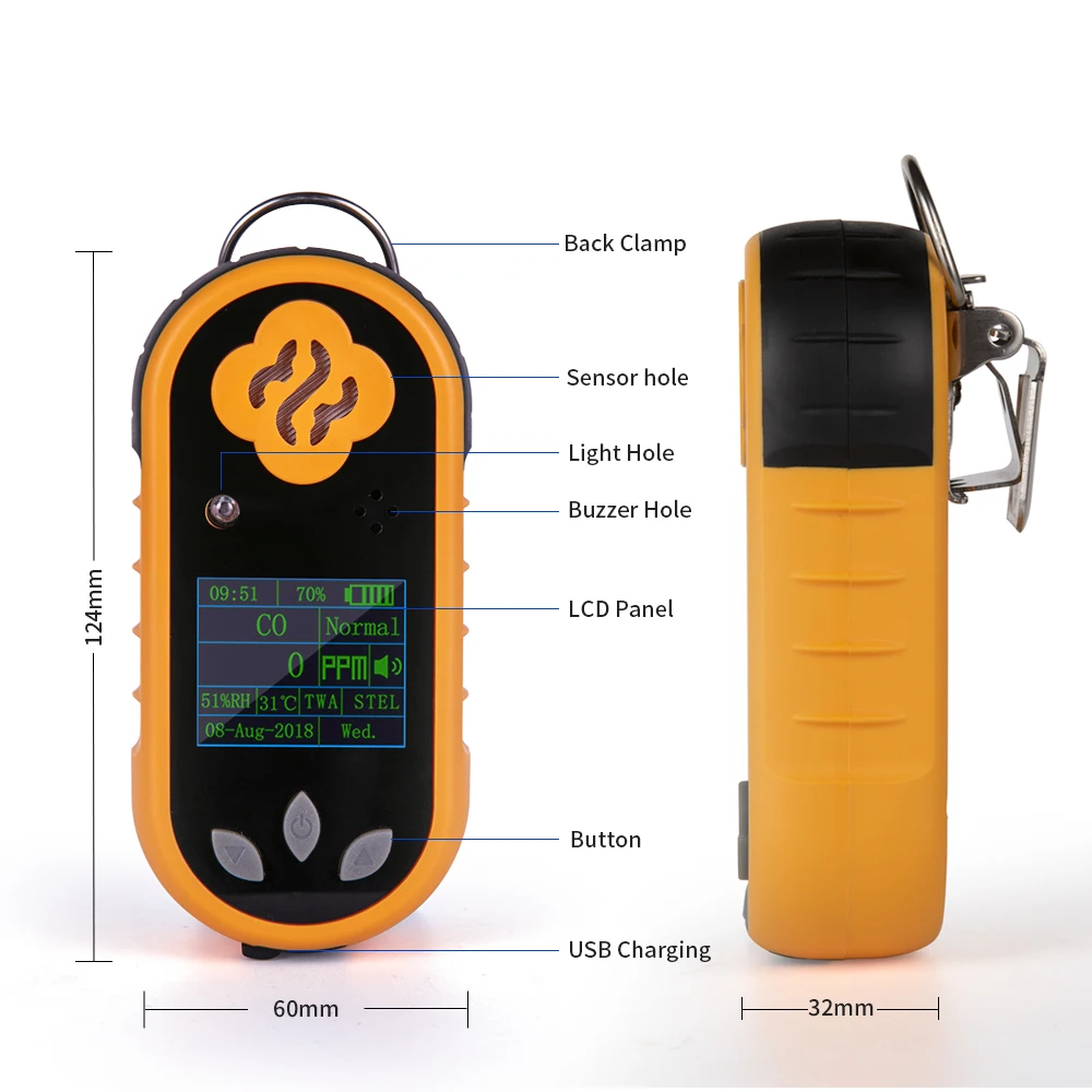 Bosean Portable single gas  integrated petrol and diesel gas detector battery operated