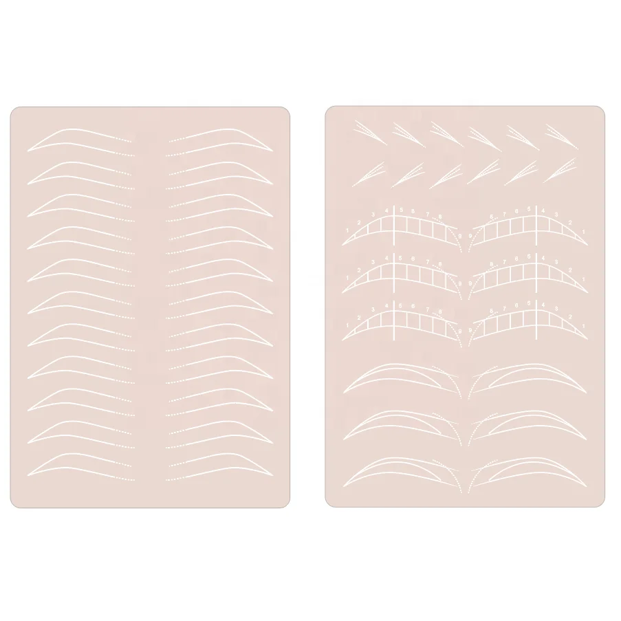 Custom LOGO Shading Outline Pad Ombre Powder Brow Shape Nano Hair Stroke Brows Pmu Latex Double Side Practice Skin for Eyebrows