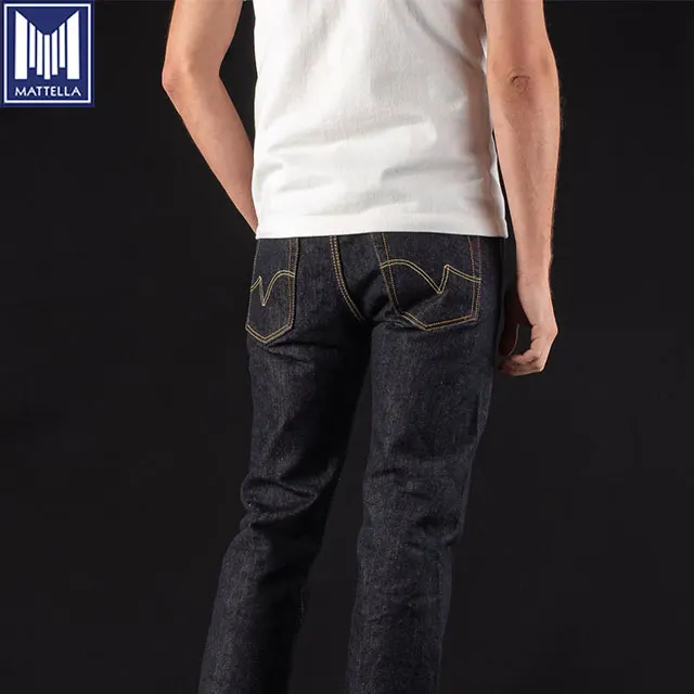 men cheap denim jeans with high quality japanese raw denim fabric wholesale price China OEM factory
