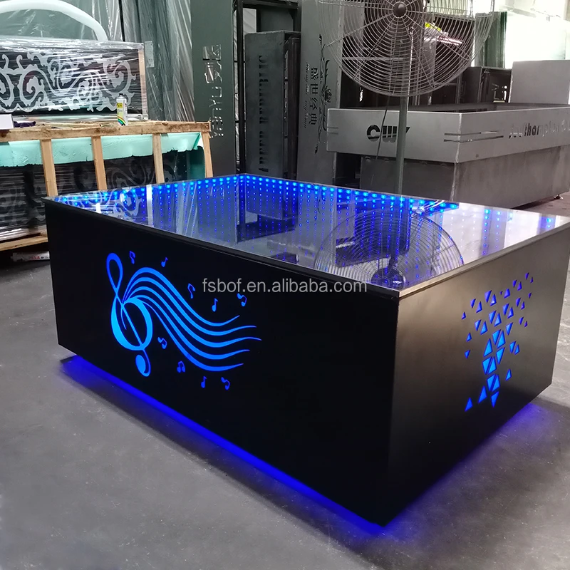 Modern design commercial use plastic shinning led light bar table party led party furniture ballroom karaoke ktv led light table