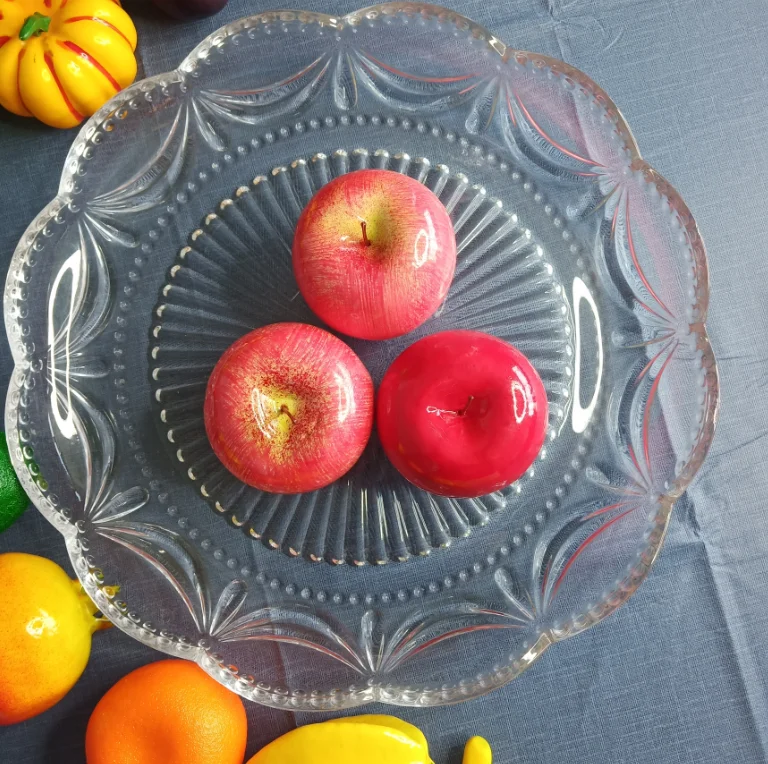 Solhui Glass Plates and Bowls Set with Gold Rim Nordic Ocean Dessert Fruit Plate Jewelry Storage Tray Decorative Trinket Dish