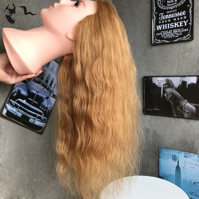 Hairdressing Training Heads 100% Human Hair 50cm Mannequin Head With Long Hair High Quality Hair Practice Head For competition