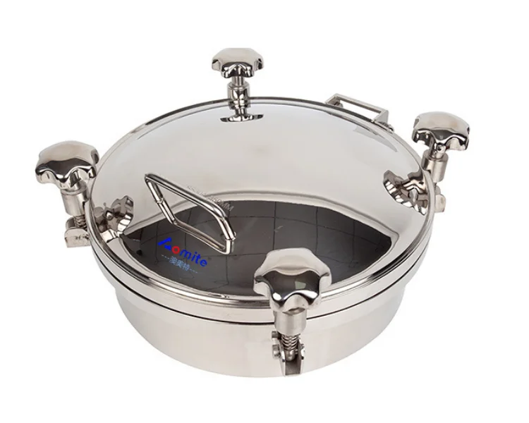 Mirror Polished Stainless Steel 304/316L Beer Brewing Equipment  Round Manhole SS304 Cover Vessel Manhole